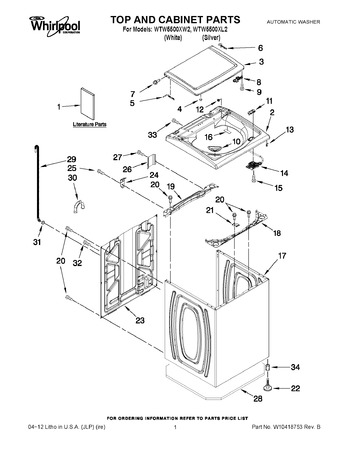 Diagram for WTW5500XW2