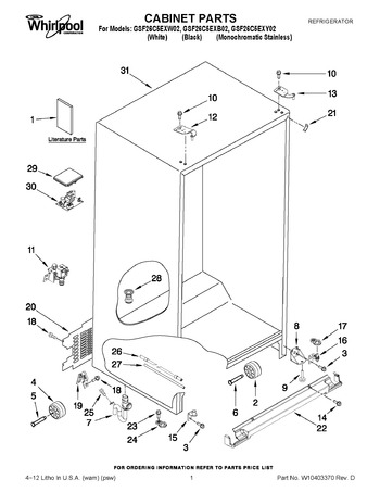 Diagram for GSF26C5EXY02