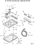 Diagram for 1 - 30" Electric Counter Unit - Main Top Section