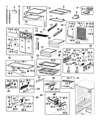 Samsung DA97-08439B Refrigerator Freezer Basket, Upper